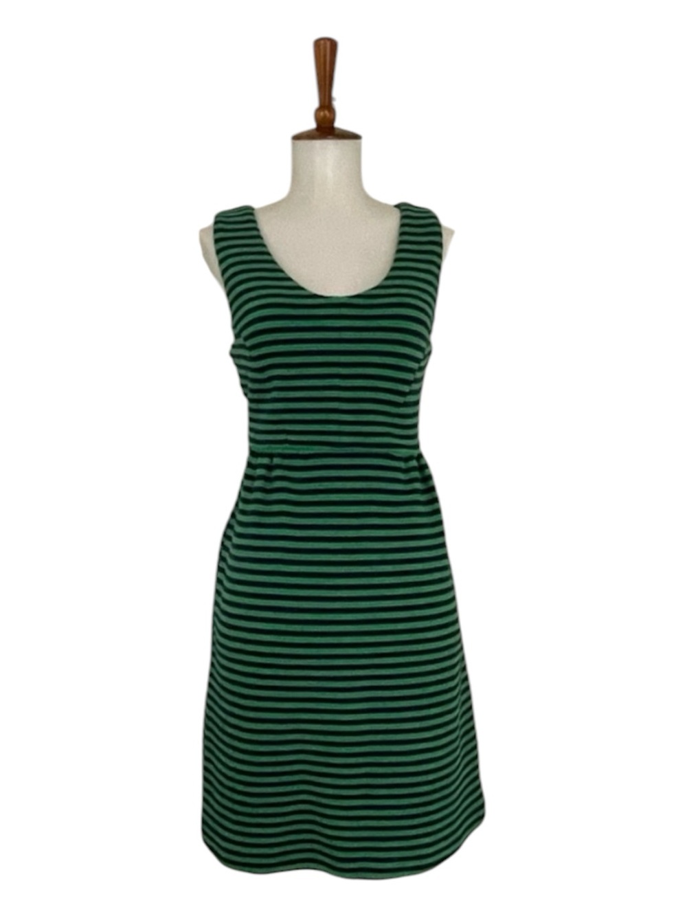 Boden Striped Dress Vintage Ponte Sleeveless V-Neck Preppy Classic Casual Twee‎